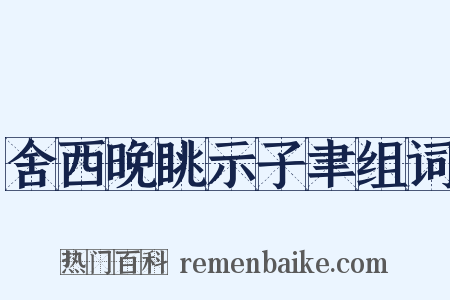 舍西晚眺示子聿组词是什么意思的图片